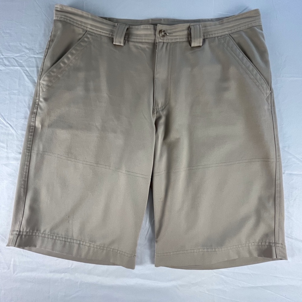 Saks Fifth Avenue Mens Tan Flat Front Chino Shorts 38”